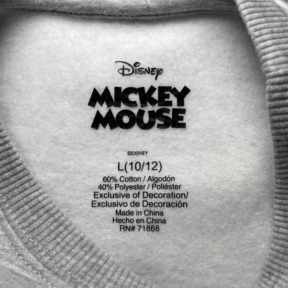 Disney Mickey Mouse Long Sleeve Sweatshirt L(10/12) - Picture 4 of 5